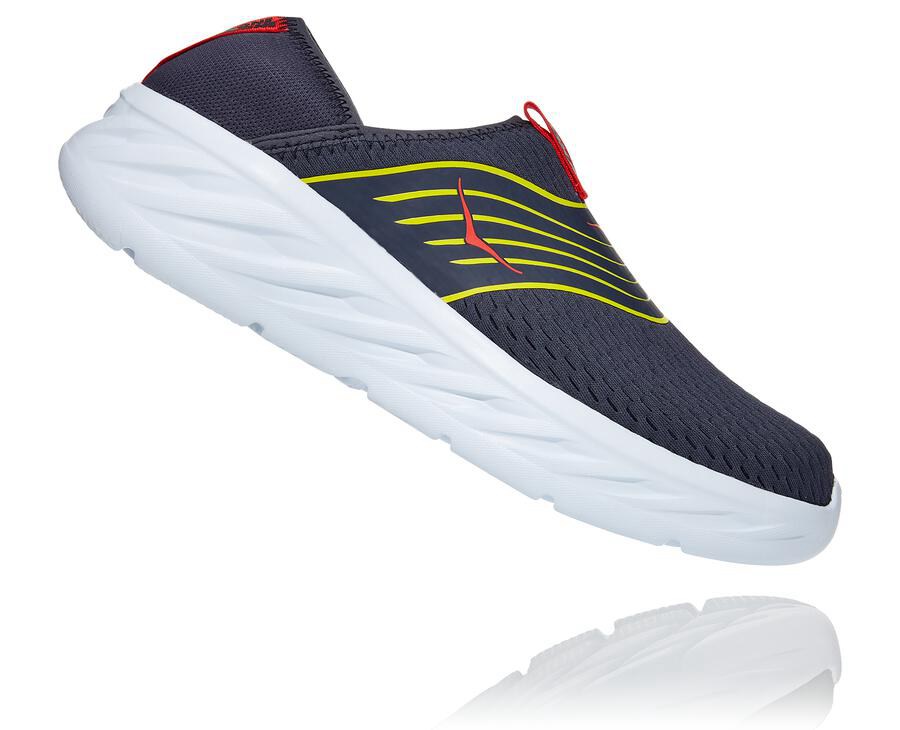 Hoka One One Ora Recovery Sandaler Herr - Marinblå/Vita - MPAOV-5893